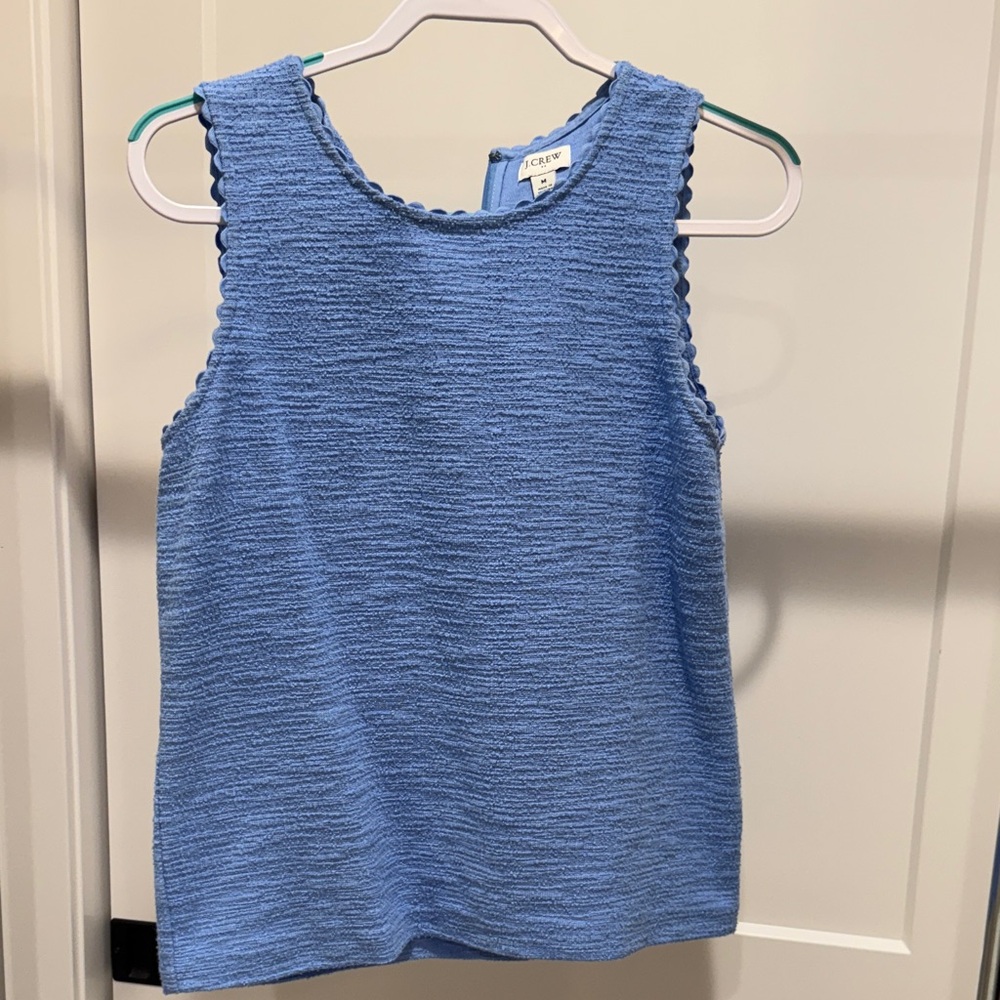 J. Crew Factory Textured Blue Tank Top